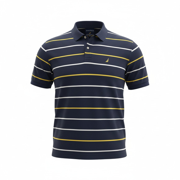 Nautica Men’s XXL Striped Polo Shirt Short Sleeve Cotton - Picture 1 of 11